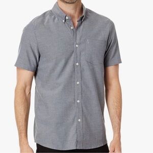 Men's Volcom Everett Oxford Short Sleeve Button Down Dress Shirt Casual Grey L